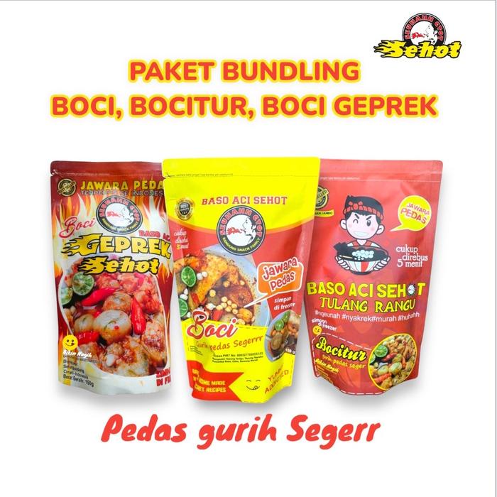 

Bundling 3 Bungkus Boci Sehot varian Baso Aci Premium, Baso Aci Geprek, Baso Aci Tulang Rangu