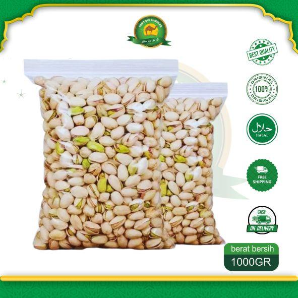 

terbaru !!! kacang pistachio fustuk 1kg food snack / kacang pistachio panggang 100% kacang piscahio