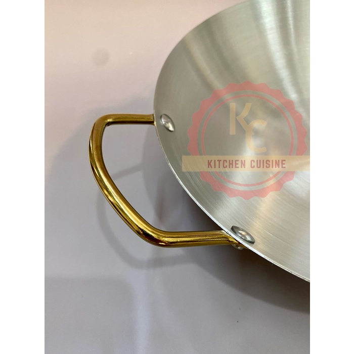 Kuali Kecil Stainless Steel Tebal Anti Lengket Gagang Emas High Quality