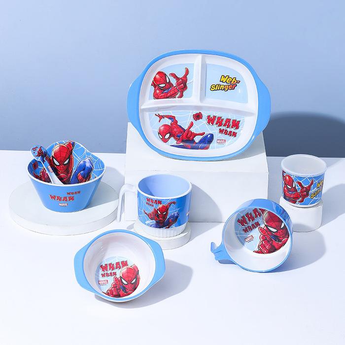 Mangkok Sendok Piring Melamin Anak Karakter Spiderman Produk Unggulan