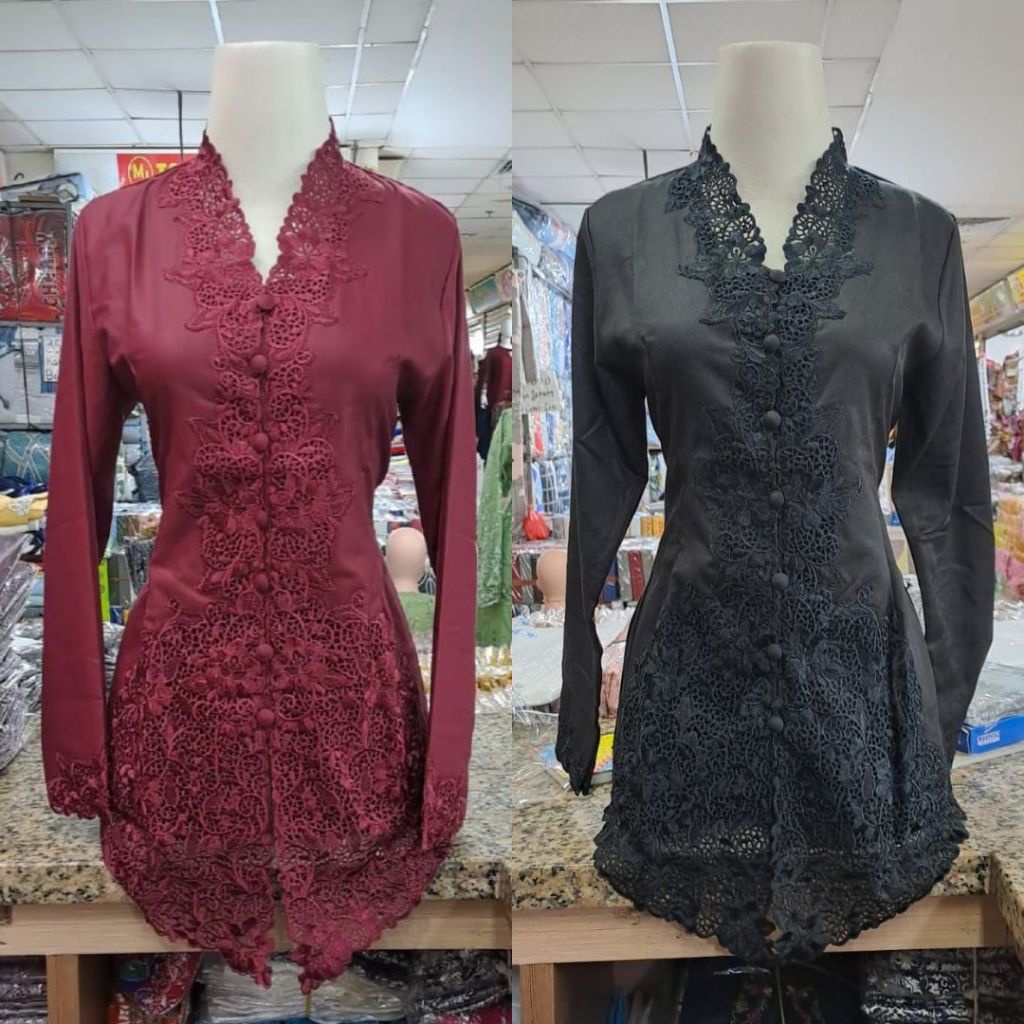 {{ Kebaya Atasan Encim Toyobo Senada / Kebaya Wanita Polos / Atasan Kebaya Encim Ready }}