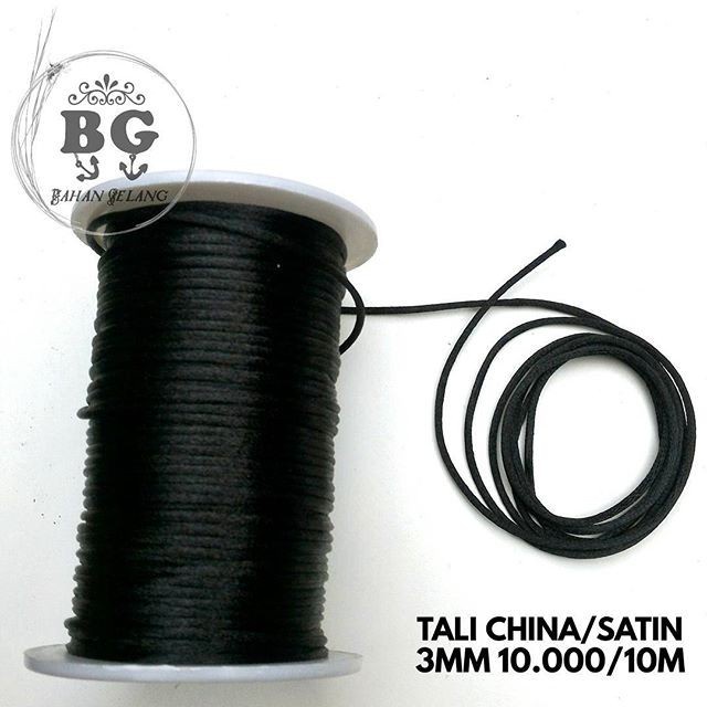 (BestSeller) Tali China/ Tali satin Hitam