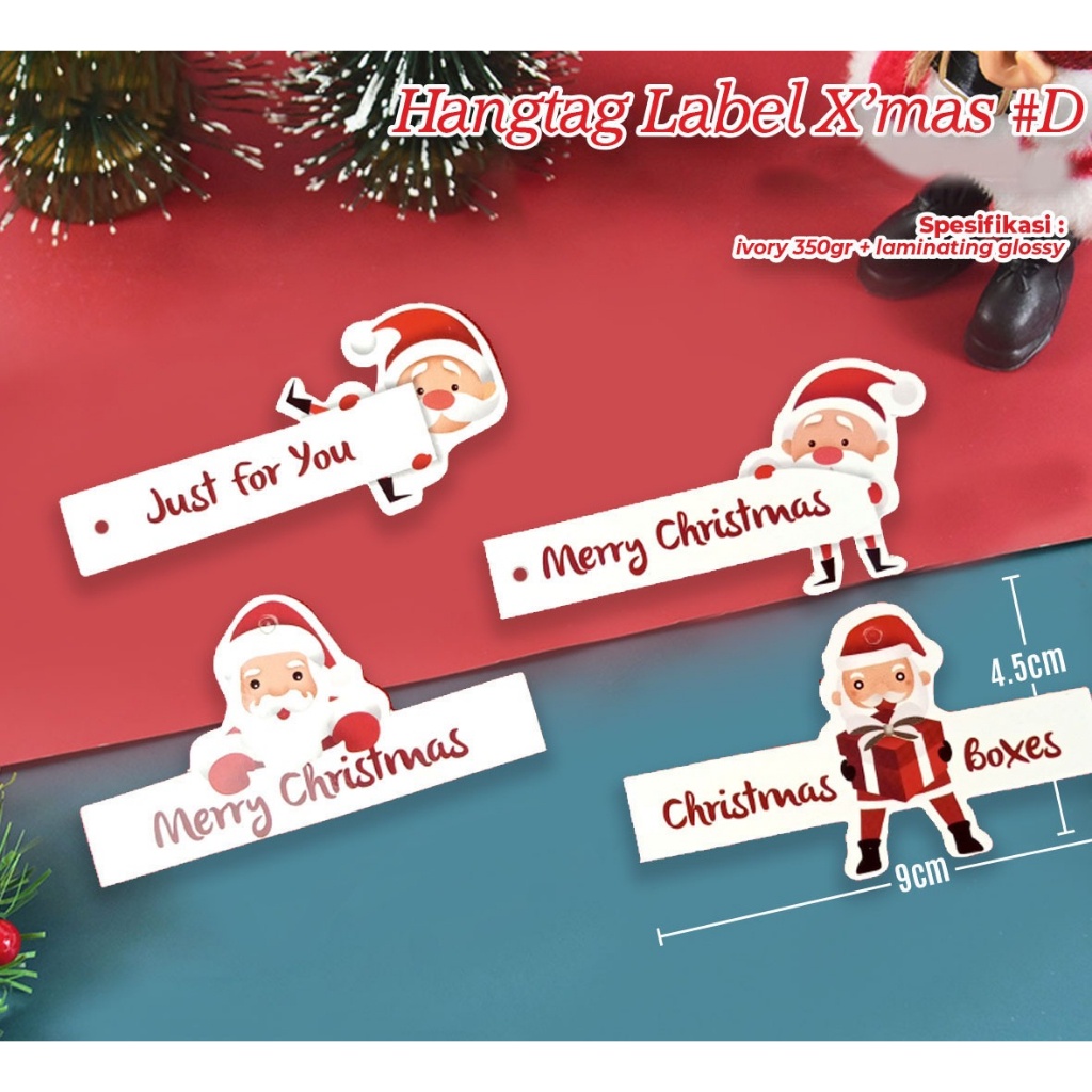 

NEW HANGTAG LABEL X'MAS D E J HIASAN BOX KUE EDISI NATAL (1 PAK 100 PCS) GOOD PRODUK SIAP KIRIM