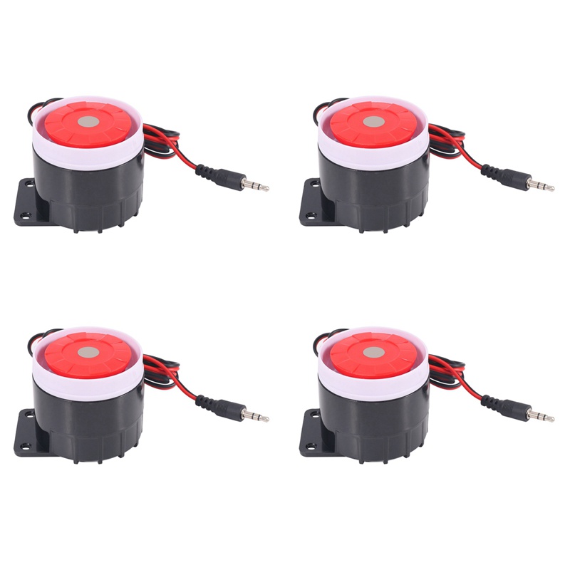 2025 New-4X Wired Mini Siren For Home Security Alarm System Horn Siren 120Db 12V