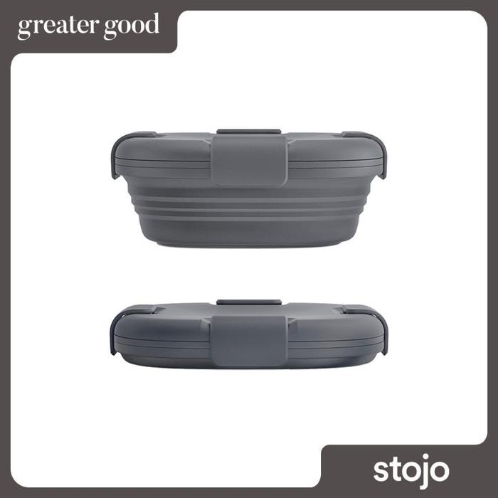 Terbaik Stojo - Collapsible Food Box In Carbon 24 Oz, 700 Ml / Kotak Makan Silikon Lipat Travel