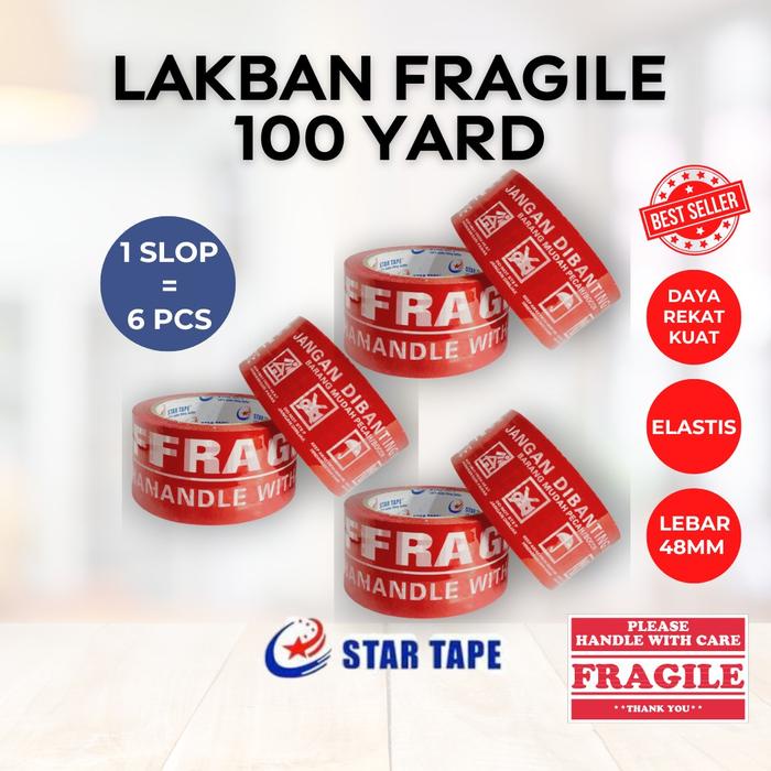 

Promo (1Slop Isi 6) Lakban Fragile Unboxing, Merah, Putih 100Yard (Lebar 48Mm & 45Mm) Merah, Putih,