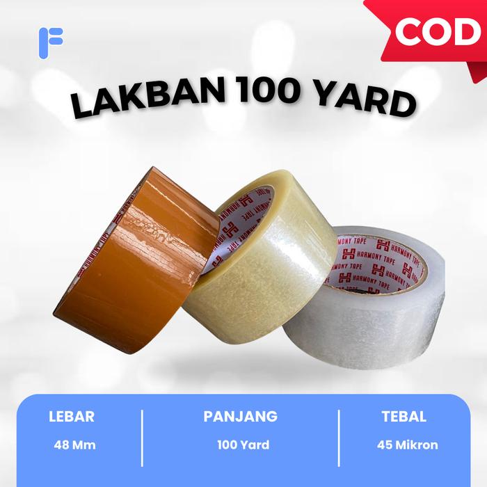 

Viral (1 Karton Isi 12 Slop) Lakban Bening Coklat Harmony 100 Yard Kuat - Solasi Lakban Harmony