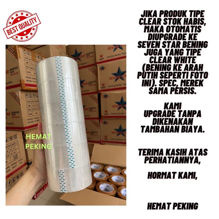 

Produk Terbaru Lakban Bening Seven Star Clear Murah Promo Isi 12 Pcs Super Rekat Transparan Packing