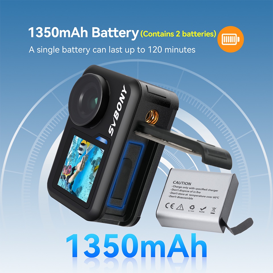 Retekess Svbony Act20 Hd Ipx8 Waterproof Camera Wide Angle Lens Action Camera With Various Shooting