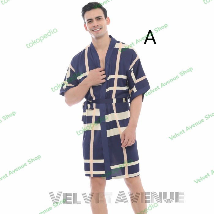 Kimono Pria Marx Baju Tidur Laki Set Outer Kimono Men Piyama Sleepwear