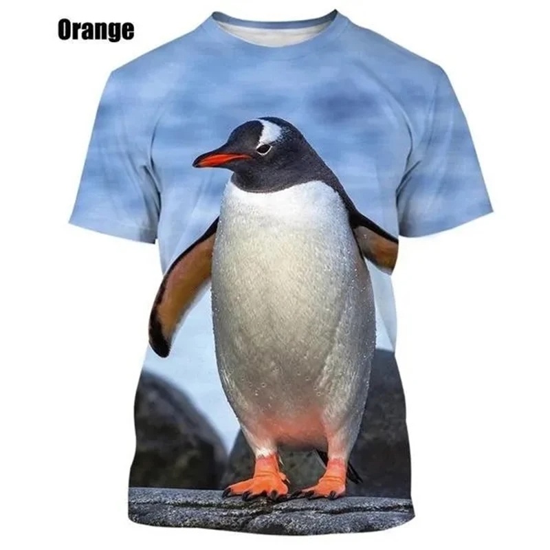Emperor Penguin T-Shirts Animal 3D Print Summer Men Women Short Sleeve T Shirt Harajuku Oversized