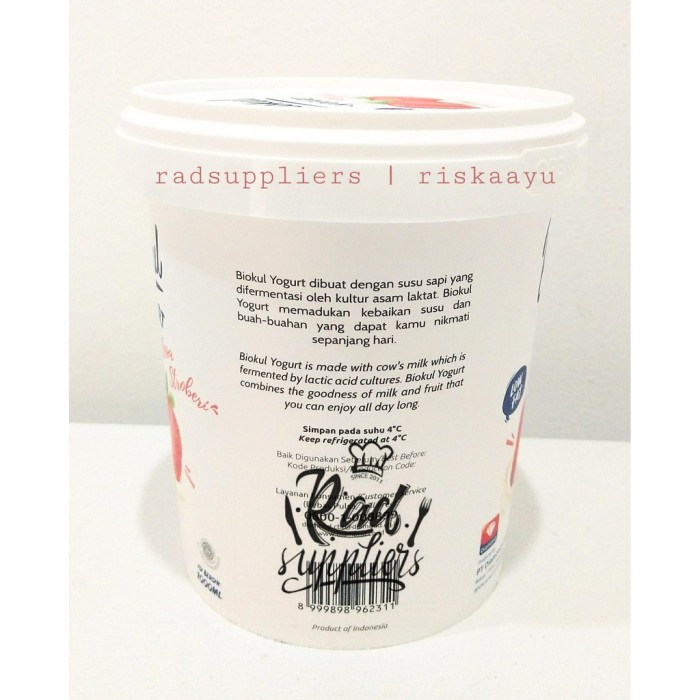 

(BestSeller) Biokul Stirred Yogurt Strawberry 1Liter, Yogurt kental Strawberry 1Liter, Best Seller,