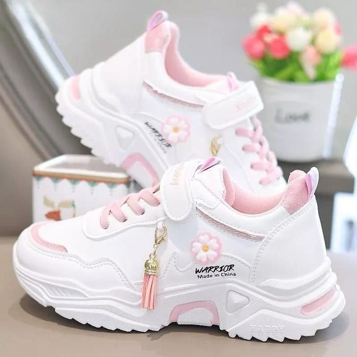 SEPATU SNEAKER MDS ANAK PEREMPUAN FULL PRINT WARIOR PINK 26/35 FASHION