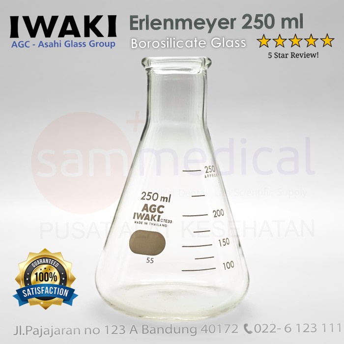 KamiReadySelalu- Iwaki Pyrex ERLENMEYER FLASK Gelas Kimia 250 ml