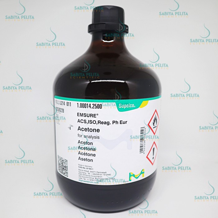 KamiReadySelalu- Acetone CH3COCH3 for analysis Merck 1.00014.2500 Cap. 2,5L