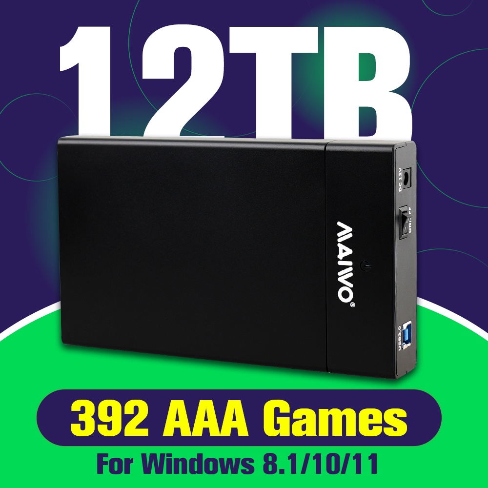 Playnite 12Tb Pc Game Hard Drive For Windows Gaming Hdd Game Console With 400 Aaa Games For