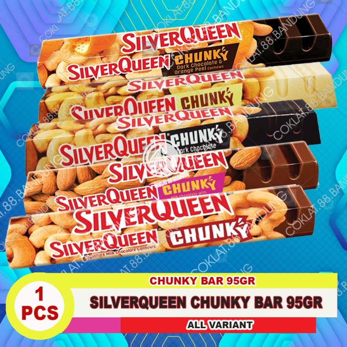 

SILVERQUEEN CHUNKY BAR 95GR, COKLAT SILVER QUEEN 95 GR 95 GRAM COKELAT