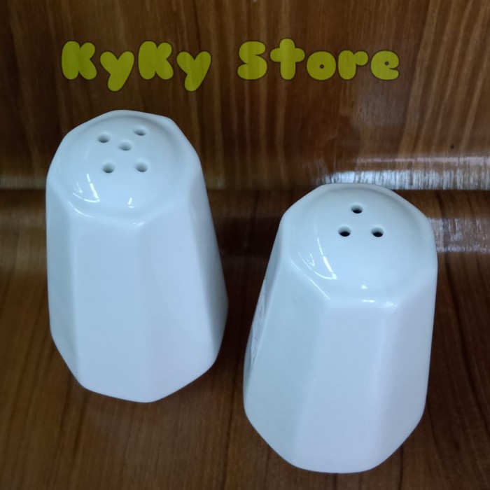 

Salt n PEPPER keramik putih - Tempat Lada Merica Garam Porcelain