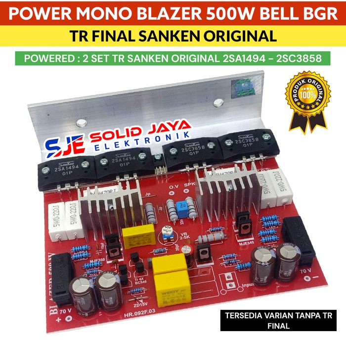 Kit Power Blazer 500W Mono 500 Watt Tr Final Sanken Asli Bell Bgr Asli