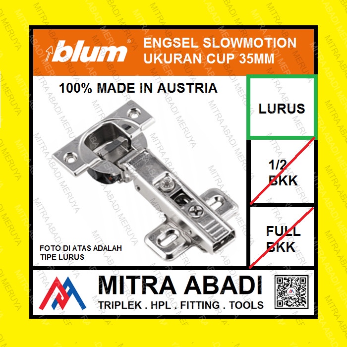 PROMO Engsel BLUM Engsel Sendok BLUM Slowmotion Lurus