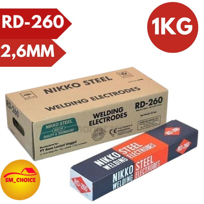 NIKKO STEEL KAWAT LAS NIKKO STEEL RD 260 2,6MM 1KG KAWAT LAS 2,6MM 1KG AY0