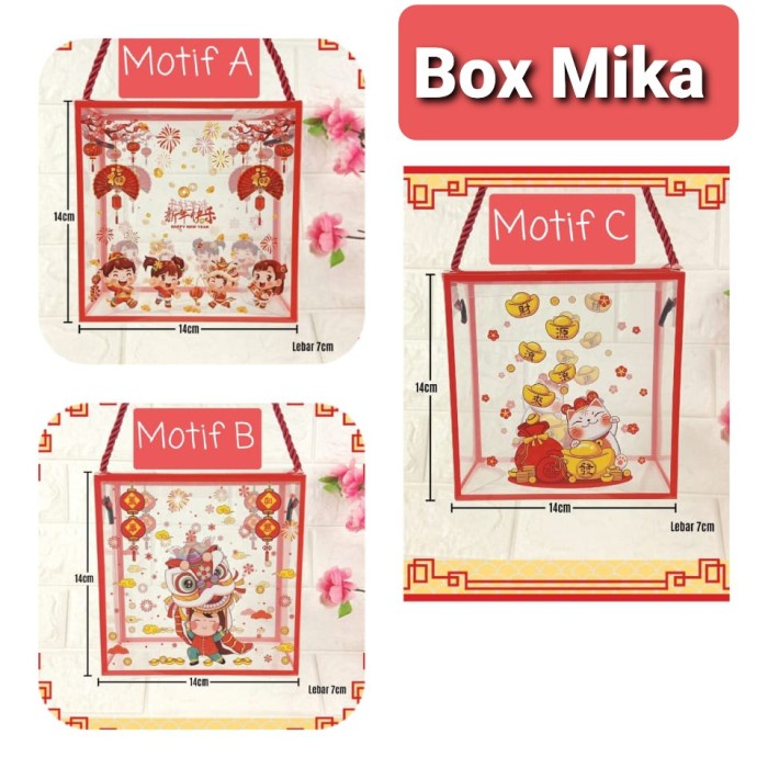 Baru- Box Mika Kue Hampers Tas Plastik Mika Tema Imlek
