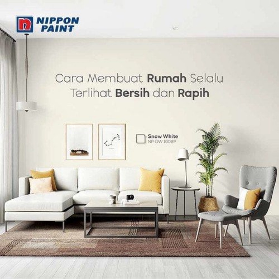 NIPPON PAINT CAT TEMBOK EKSTERIOR & INTERIOR Snow White OW 1002 P SPOTLES WEATHERBOND VINILEX