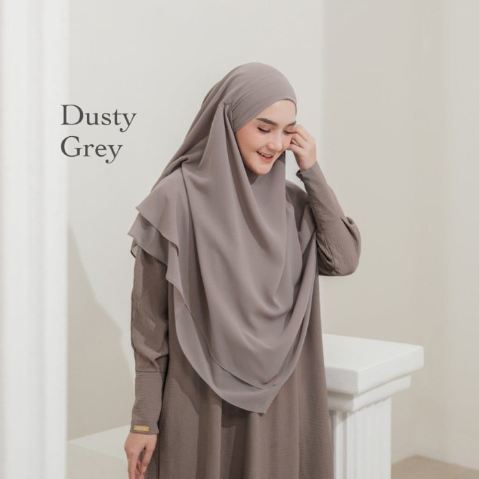 Terlaris Hijab Khimar Syari 2 Layer Siti Aisyah Non Pet Ceruty Babydoll