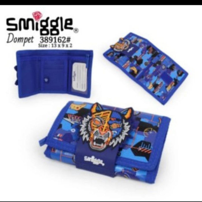 Tiger Blue Smiggle Wallet/ Wallet Smiggle Ori/ Ready/ Dompet Anak -Gratisongkir