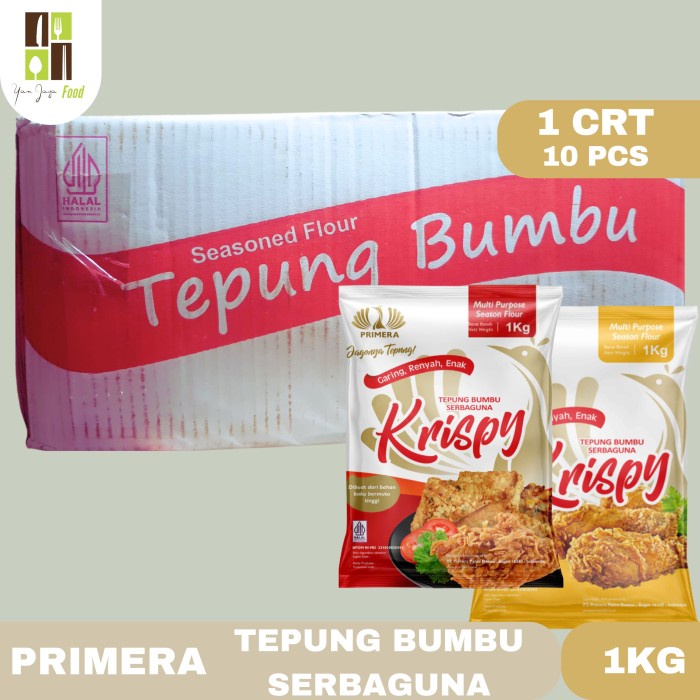 

Primera Tepung Krispy / Tepung Bumbu Serbaguna / Crispy / Krispi Kemasan 1 KG 1 KARTON/10PCS