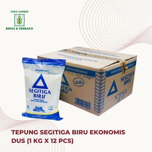 

Tepung terigu SEGITIGA BIRU EKONOMIS 1 KG (1 DUS ISI 12 PCS)