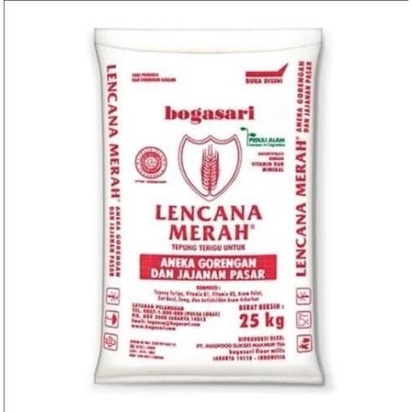 

Tepung Terigu Lencana Merah 25kg / 25 Kg 1 Ball / Karung