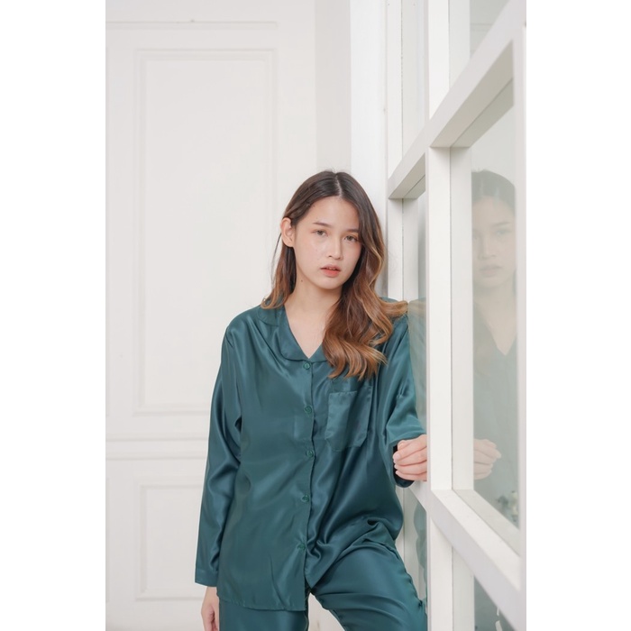 PP SATIN-LENGAN PANJANG-CELANA PANJANG-PIYAMA-BAJU TIDUR-SLEEPWEAR