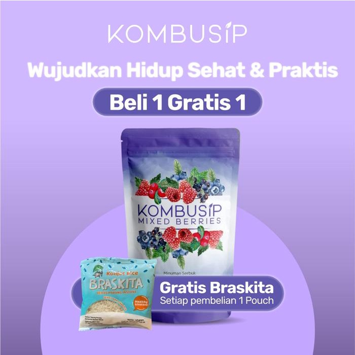 

Kombusip Minuman Teh Serbuk Sehat Mixed Berries 50gr