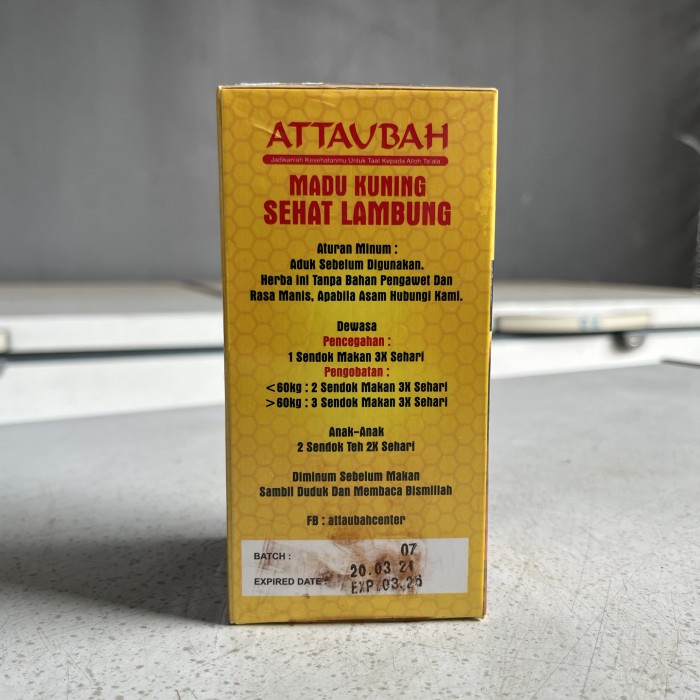 

Promo Terbatas Attaubah - Madu Kuning Sehat Lambung 350Gram Atasi Asam Lambung Aman