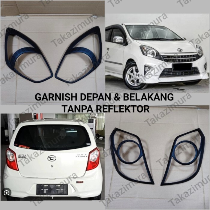 Garnish List Lampu Depan Belakang Mobil Agya / Ayla 2012-2014 HITAM
