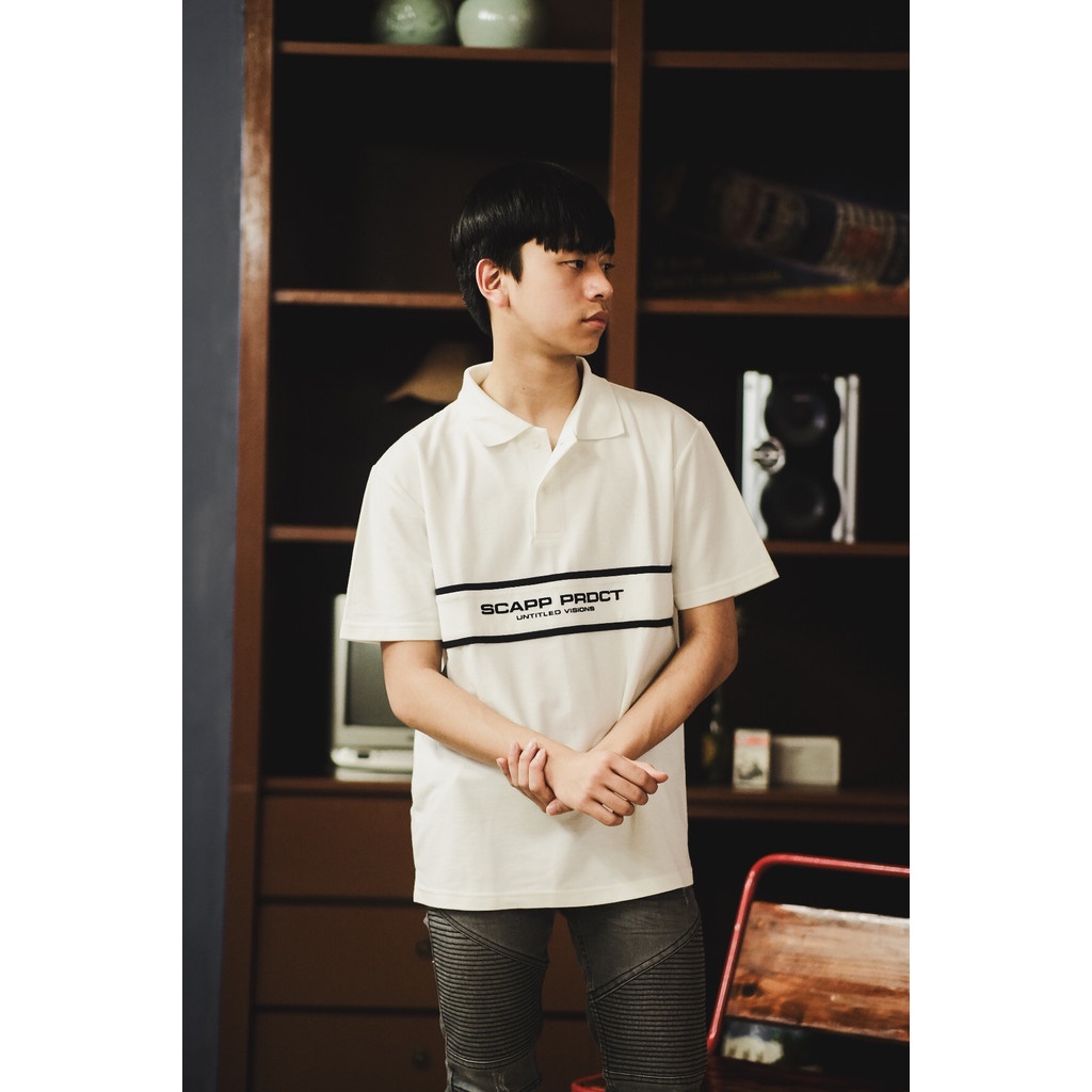 SCAPP | Polo Untitled | Polo Unisex Katun Hitam Putih