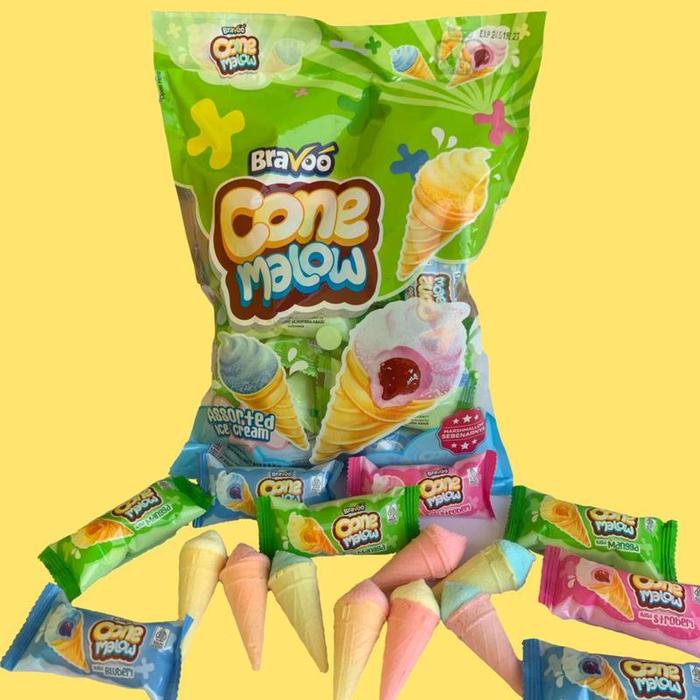 

JTTOP" CONE MALLOW 40PCS +20 PCS (FREE)MARSMALLOW ANEKA SNACK RASA SNACKS MAKANAN MANIS RENDAH GULA