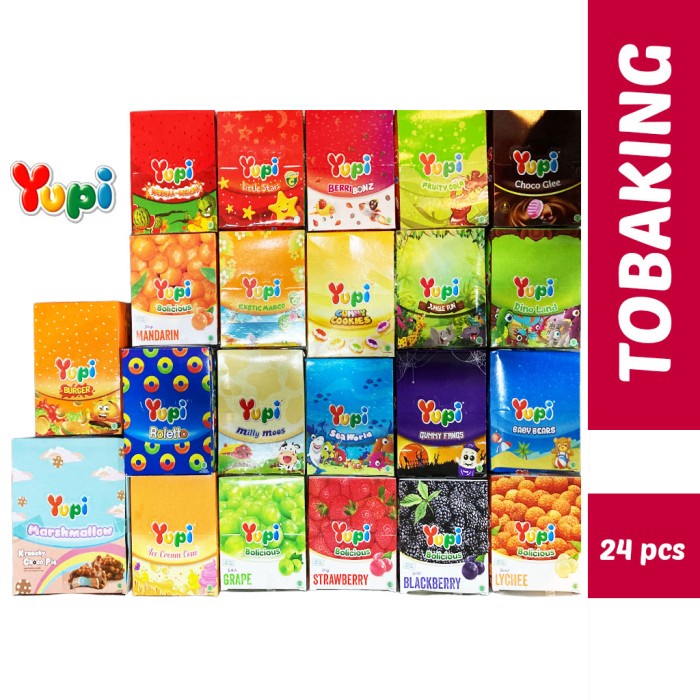 

JTTOP" YUPI PERMEN JELLY BOX ISI 24 BURGER BOLICIOUS MARSHMALLOW DINO BEAR
