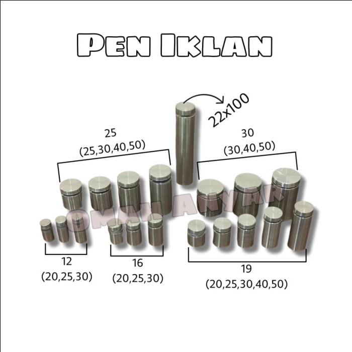 

SPECIAL Pen Iklan Baut Iklan Akrilik Kaca Sign Board Stainless Steel