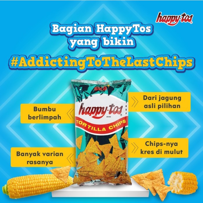 

JTTOP" HAPPY TOS MERAH HIJAU TORTILLA CHIPS 140GR HAPPYTOS CORN CHIPS 140 GR KERIPIK SNACK
