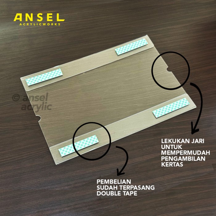 

EKSLUSIF Frame Akrilik Tempel Dinding - Bingkai Brosur Poster Flyer Sign - ukuran A4