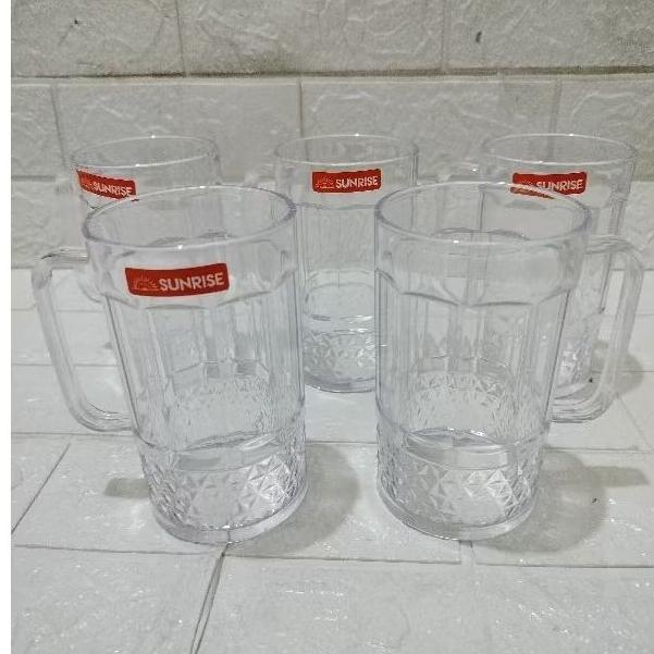 

OBRAL 6 Pcs Gelas Akrilik Bening Anti Pecah 500 Ml Gelas Mika Cantik Mewah Murah Gelas Plastik Es