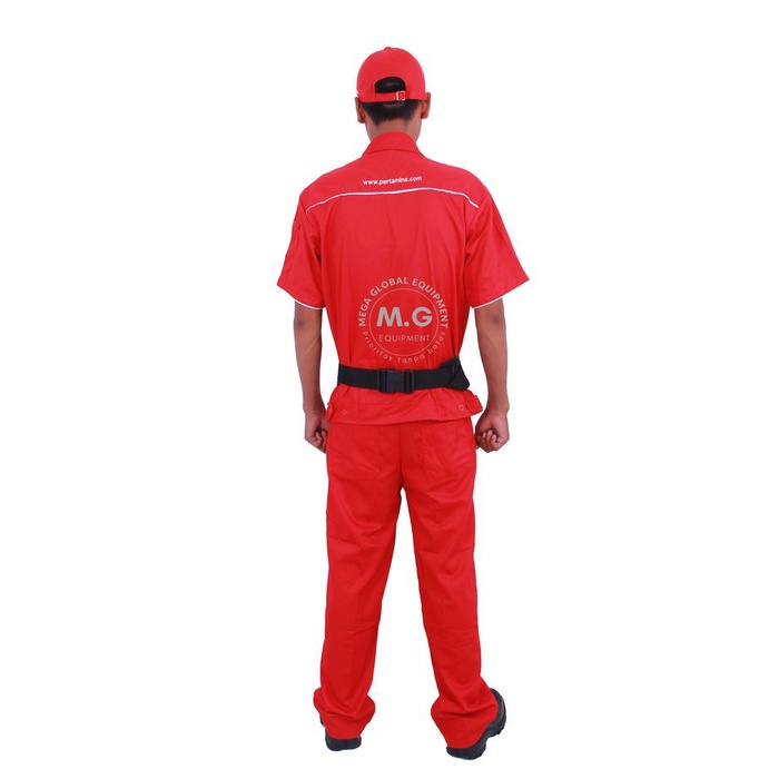 JTTOP" SERAGAM BAJU CELANA SPBU + TOPI + TAS 1 SET PRIA WANITA