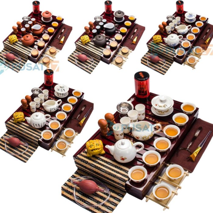 CHINESE TEA POT SET COMPLET C01 / CHINESE TEA TRAY POT SET / MEJA TEH CHINA SET KAYU/ SOUVENIR GIFT