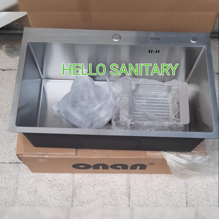 PROMO KITCHEN SINK ONAN 8050 STAINLESS/BAK CUCI PIRING 1 LUBANG JUMBO ONAN 8050