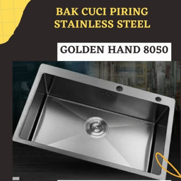 Bak Cuci Piring 1 Lubang Jumbo 8050 Stainless/Kichen Sink 8050 Sus 304
