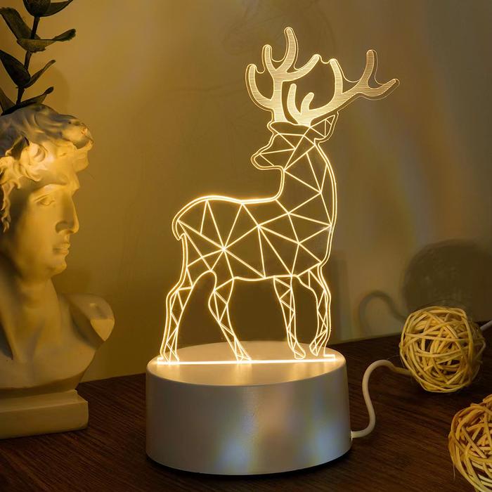 

MURAH p plus Lampu Hias LED 3D/Lampu Tidur Hias Steker + sakelar3D Kuning Hangat/ lampu kamar