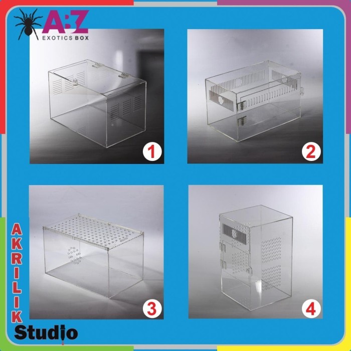 

SALE Box Akrilik, Kandang Hewan,Reptil model 4 PxLxT11x11x20 cm
