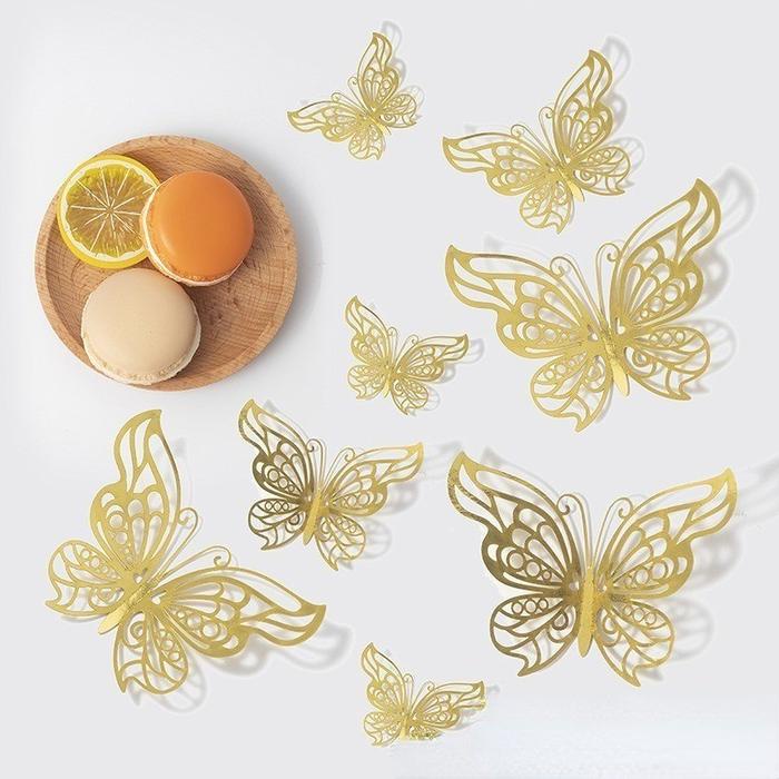 

OBRAL 12pcs Stiker Dinding Desain Kupu-Kupu 3D Untuk Dekorasi Pesta Pernikahan Butterfly/ Topper